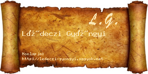 Lédeczi Gyöngyi névjegykártya